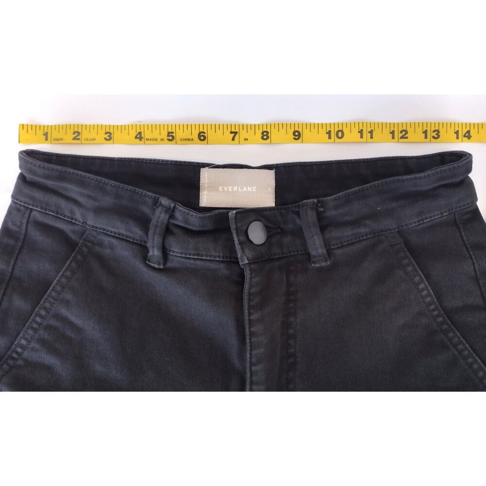 Everlane Women's Size 6 Regular Black The Straight Leg Crop Jeans - Picture 8 of 9